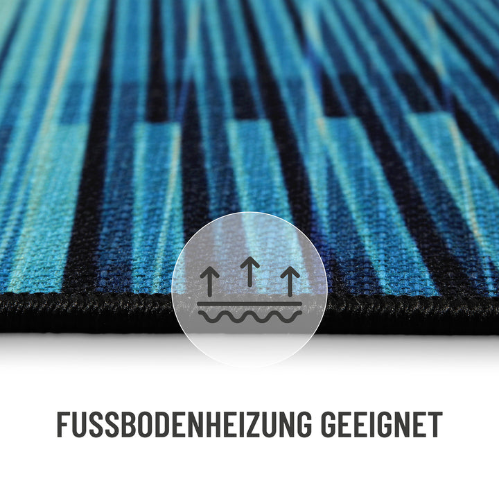 Cyber Swirl Teppich blau Kurzflor rechteckig