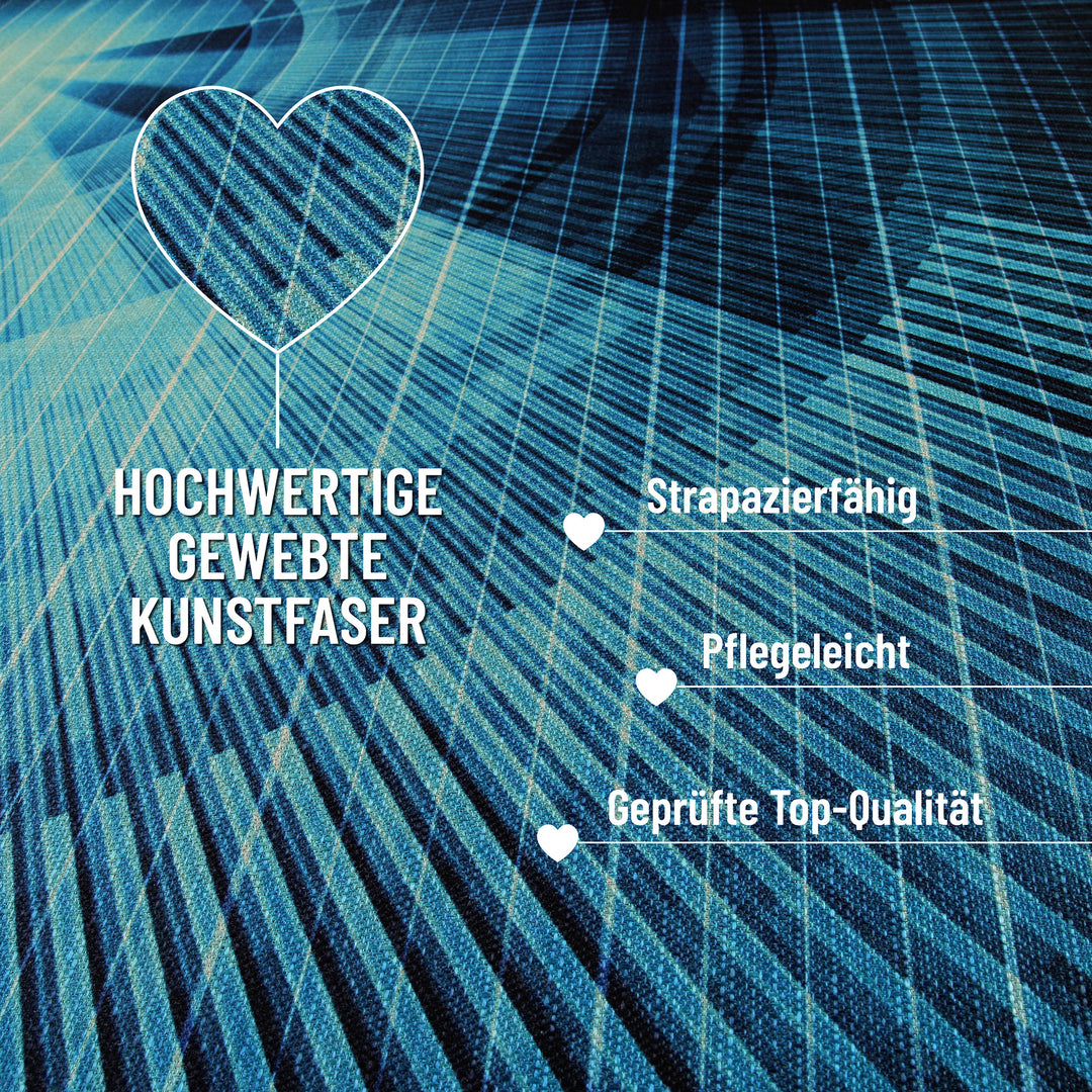 Cyber Swirl Teppich blau Kurzflor rechteckig