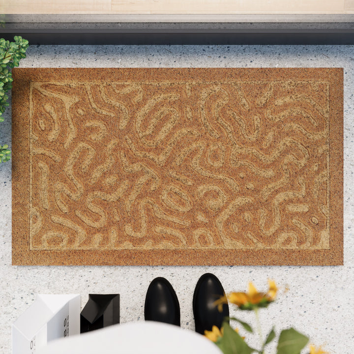 Desert Doodle Fußmatte natur Kurzflor rechteckig