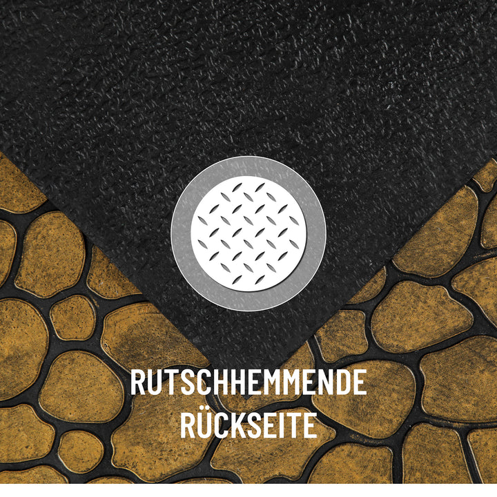 Desert Pebble Fußmatte gold braun Kurzflor rechteckig