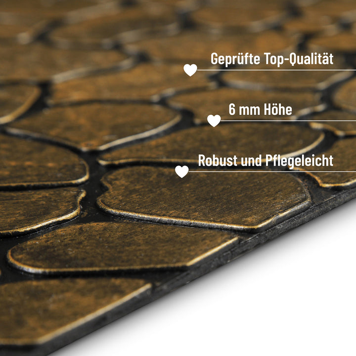 Desert Pebble Fußmatte gold braun Kurzflor rechteckig