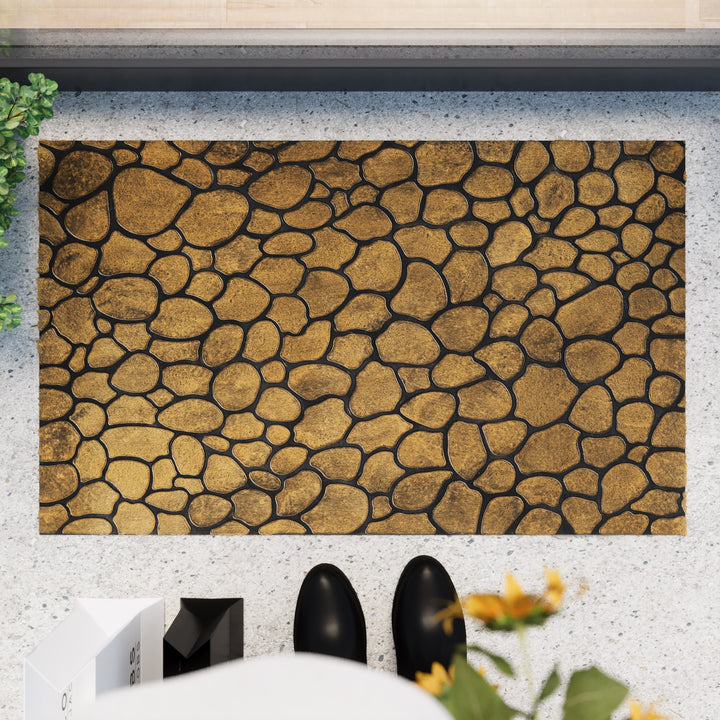 Desert Pebble Fußmatte gold braun Kurzflor rechteckig