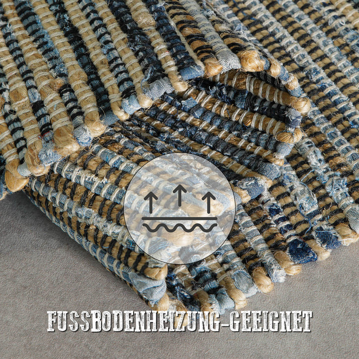 Denim Blues Teppich denim blau Kurzflor rechteckig