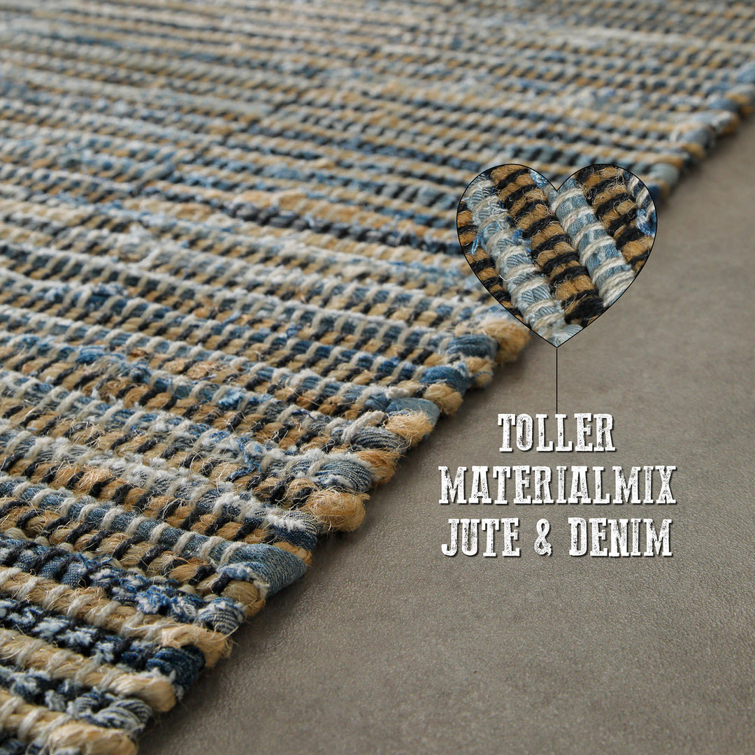 Denim Blues Teppich denim blau Kurzflor rechteckig