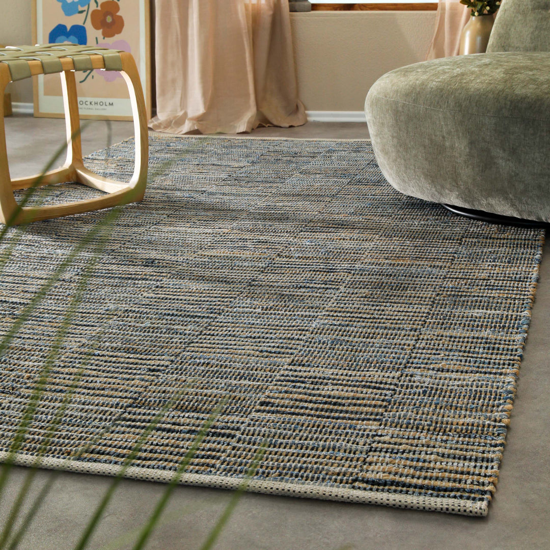 Denim Blues Teppich denim blau Kurzflor rechteckig