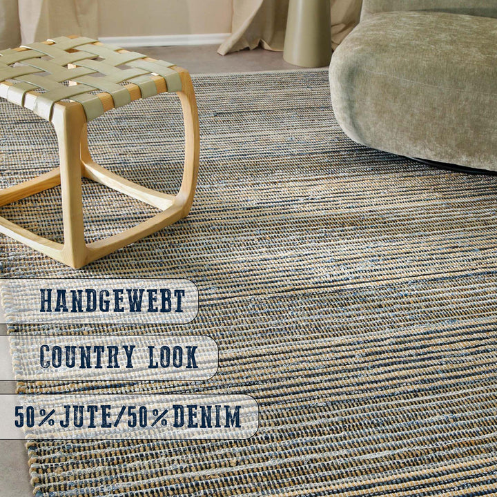 Denim Feels Teppich denim blau Kurzflor rechteckig