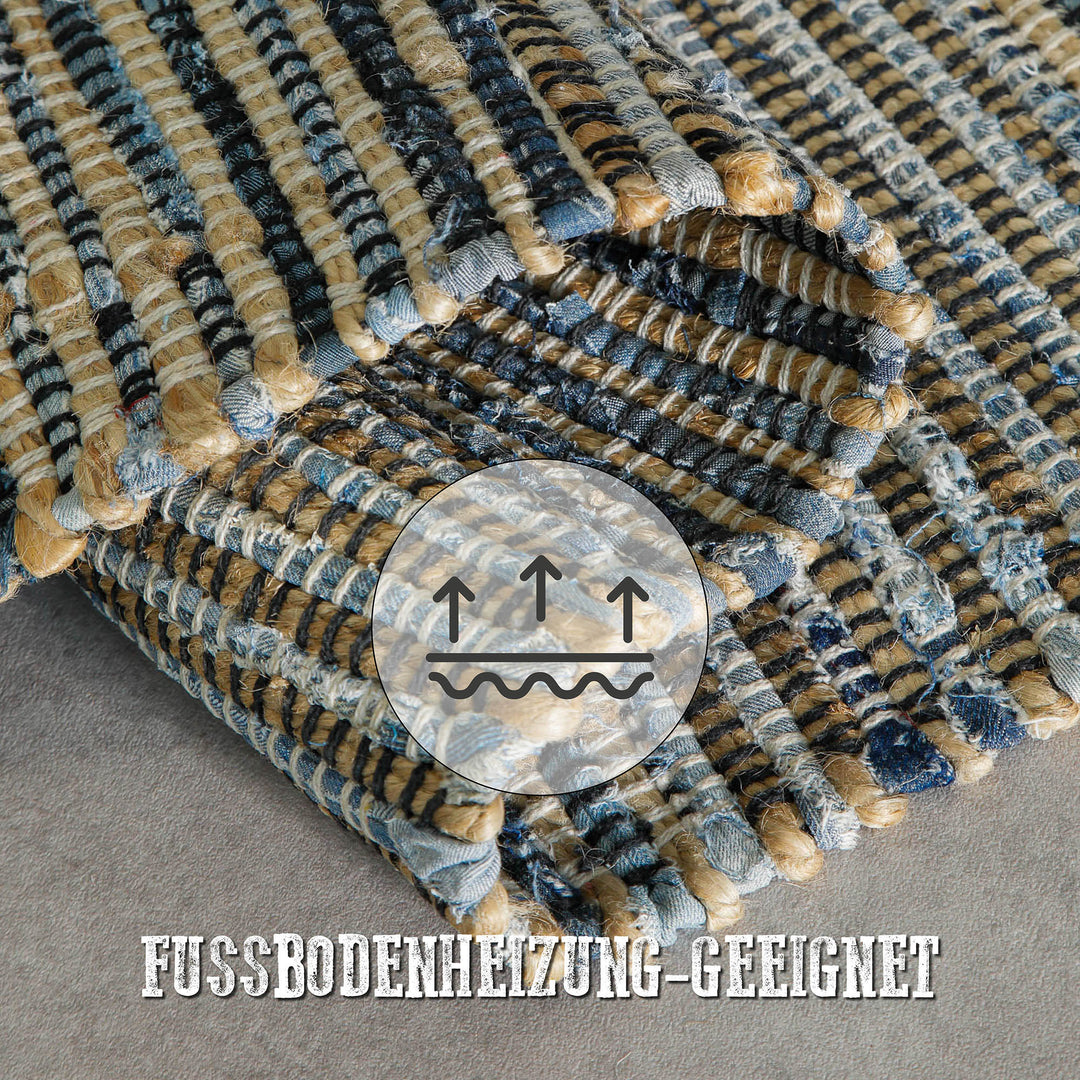 Denim Feels Teppich denim blau Kurzflor rechteckig