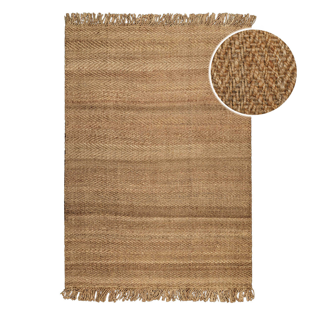 Dhurry Teppich natur Kurzflor rechteckig
