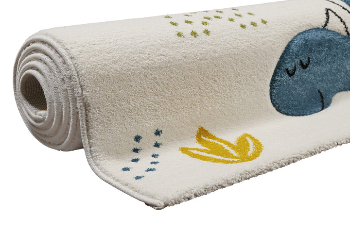 Dino & Friends Teppich creme weiß Kurzflor rechteckig