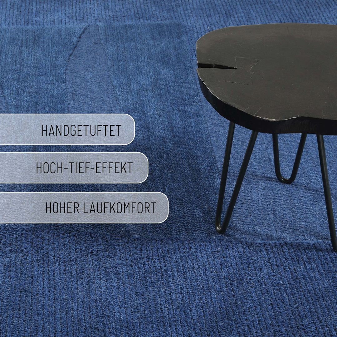 Kurzflorteppich Dodo Kobalt Blau