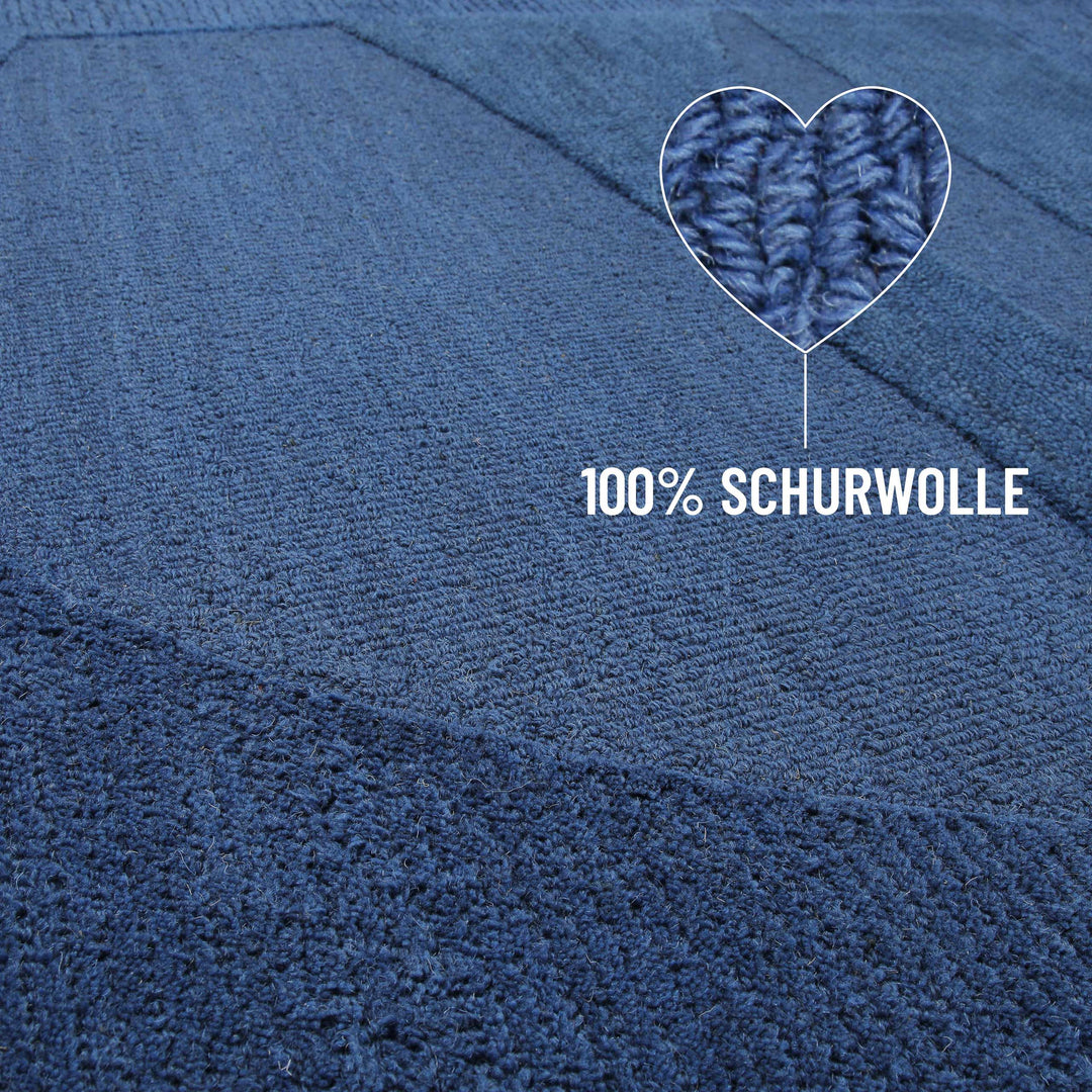 Kurzflorteppich Dodo Kobalt Blau