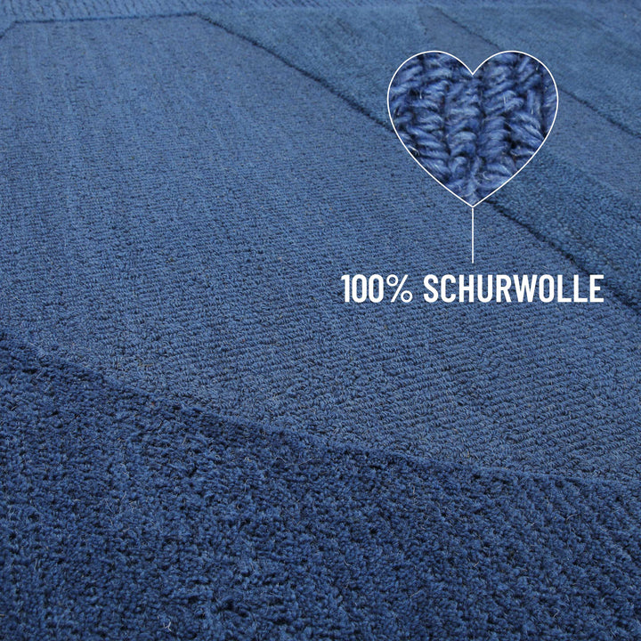 Kurzflorteppich Dodo Kobalt Blau