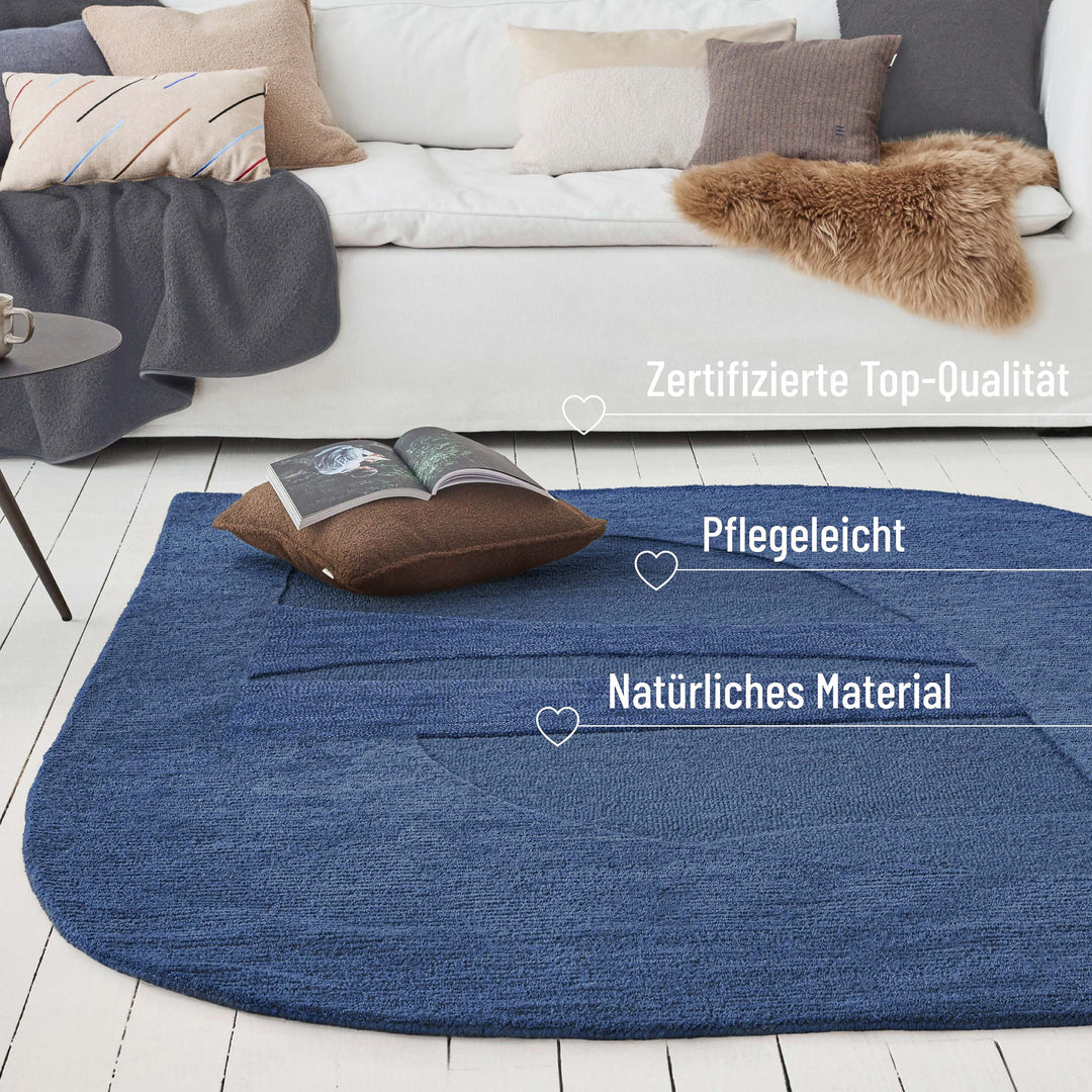 Kurzflorteppich Dodo Kobalt Blau