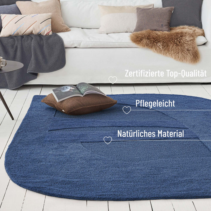 Kurzflorteppich Dodo Kobalt Blau