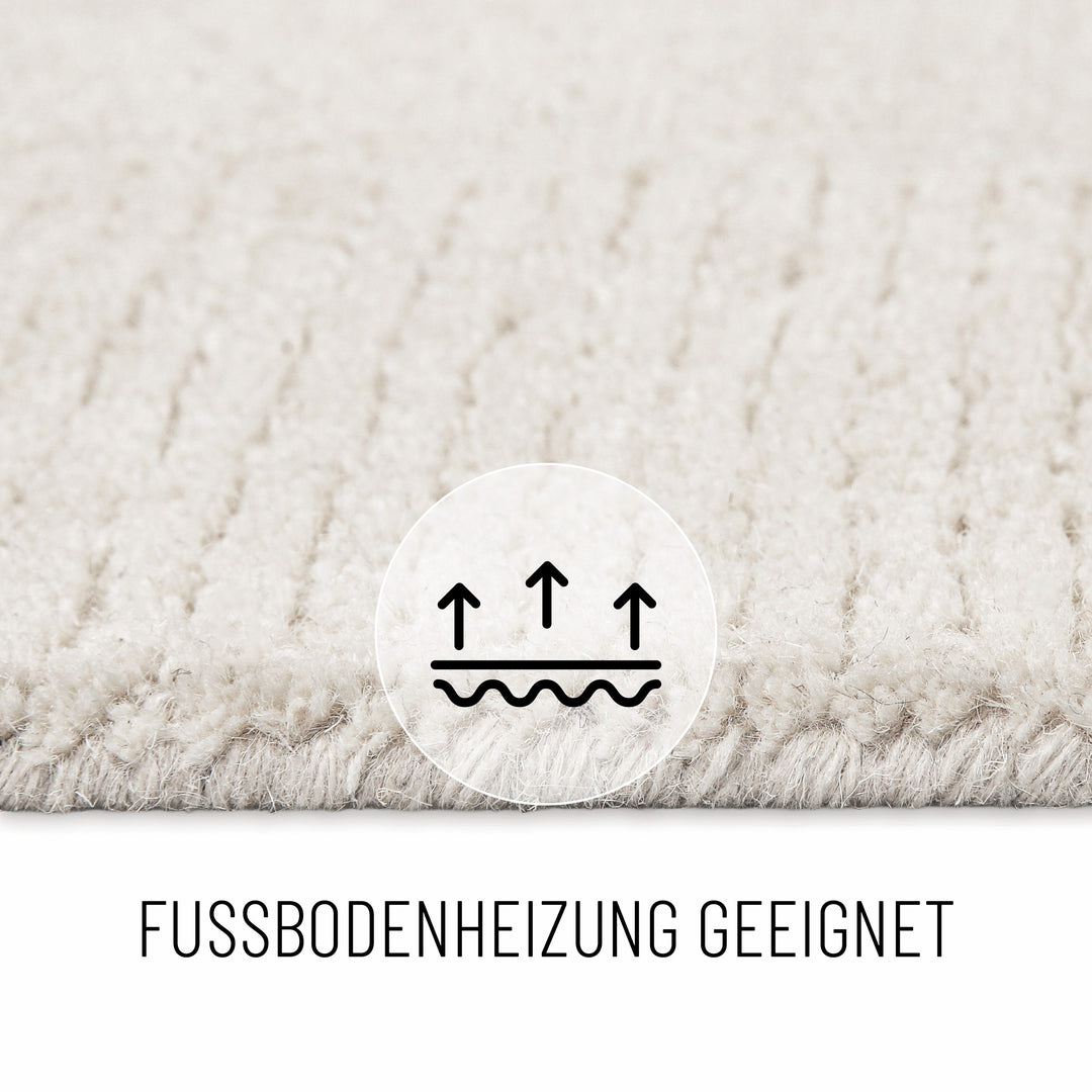 Kurzflorteppich Dodo Creme Weiß