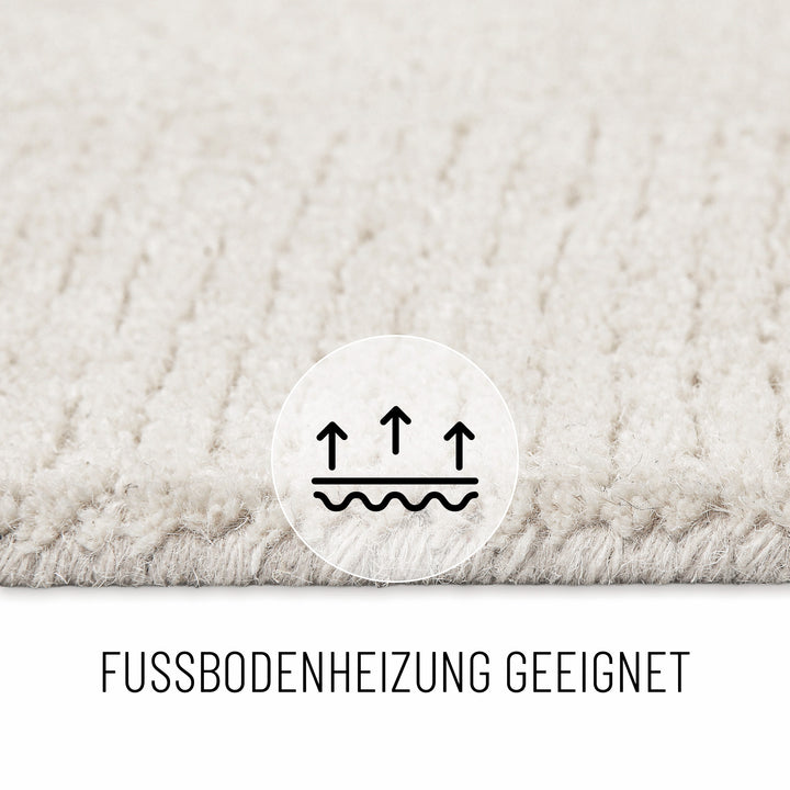 Kurzflorteppich Dodo Creme Weiß