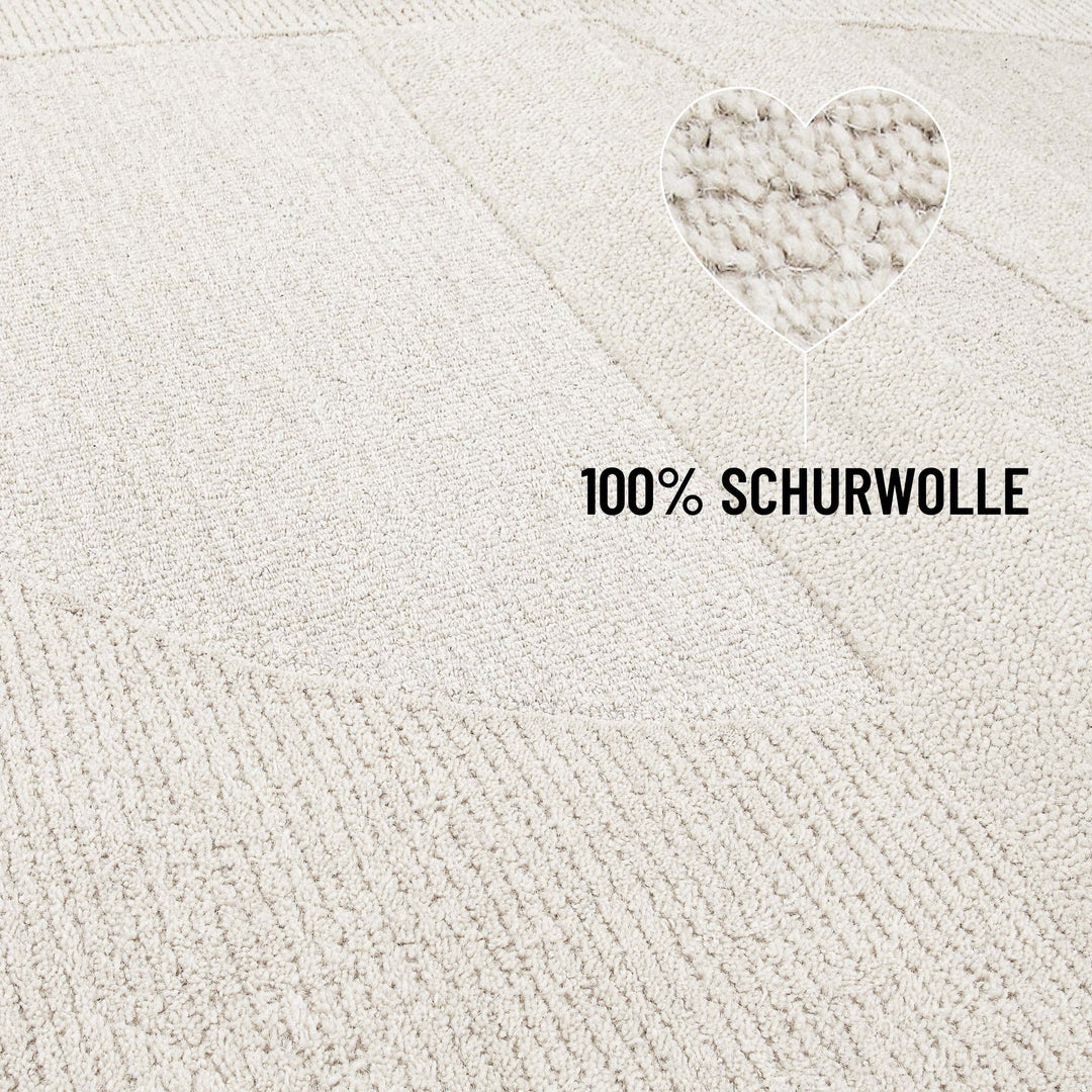 Kurzflorteppich Dodo Creme Weiß