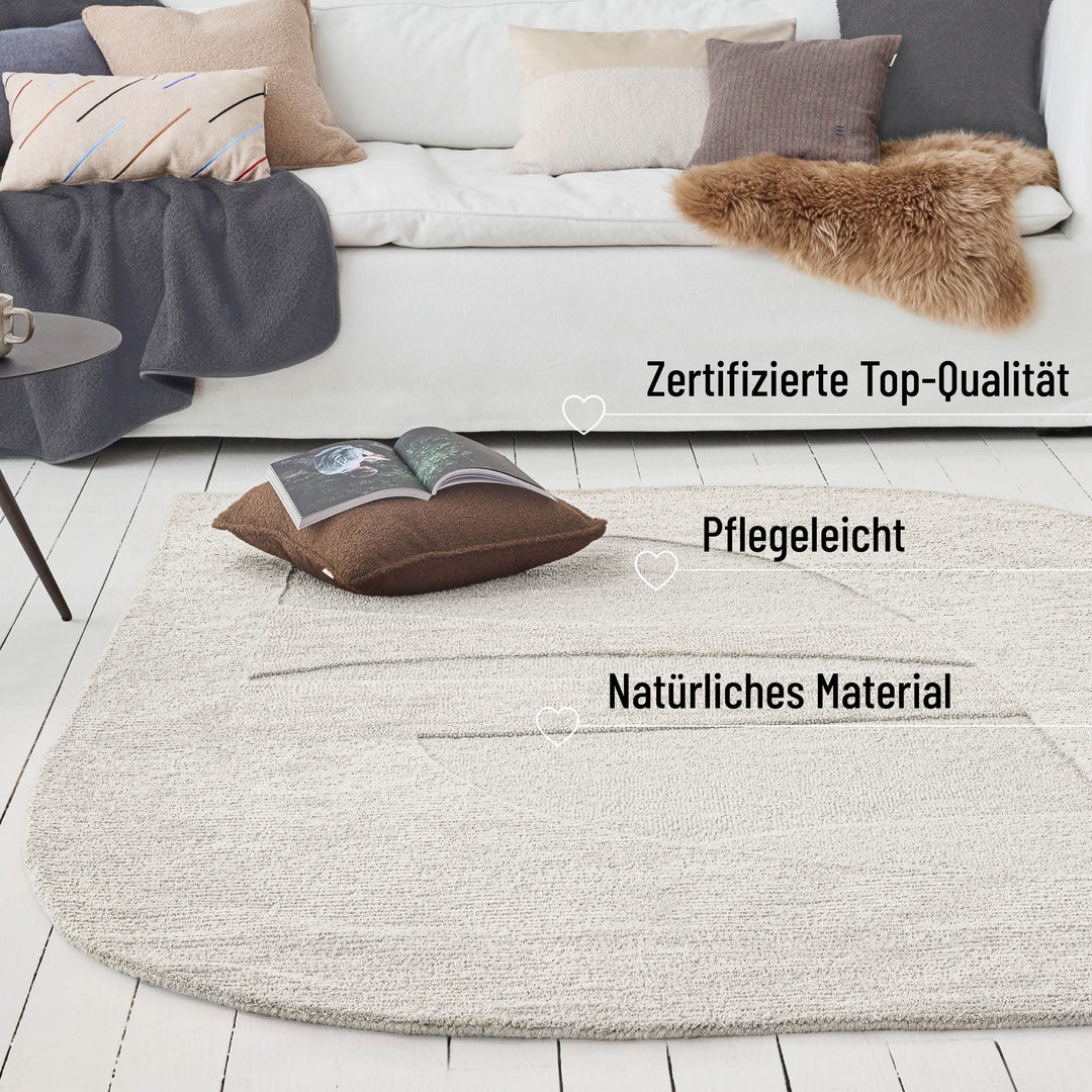 Kurzflorteppich Dodo Creme Weiß