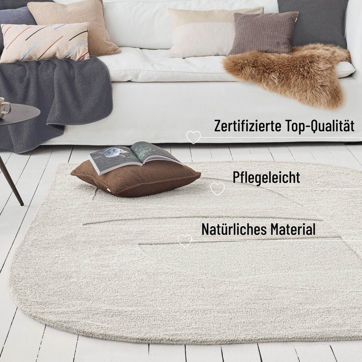 Kurzflorteppich Dodo Creme Weiß