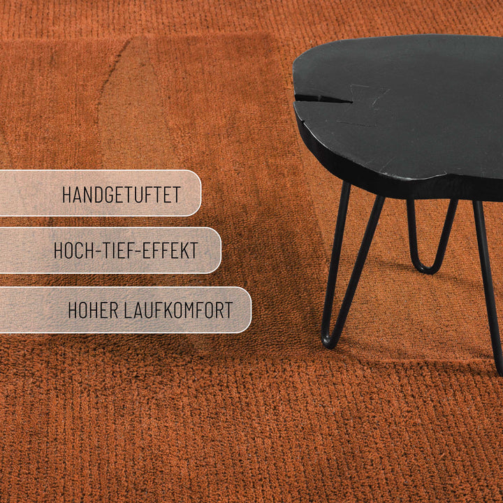 Kurzflorteppich Dodo Lehm Braun