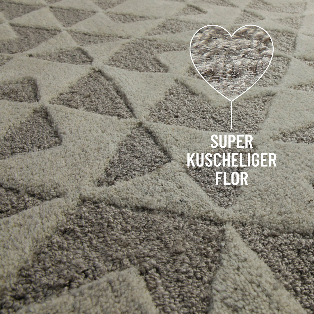 Downtown Teppich taupe Kurzflor rechteckig