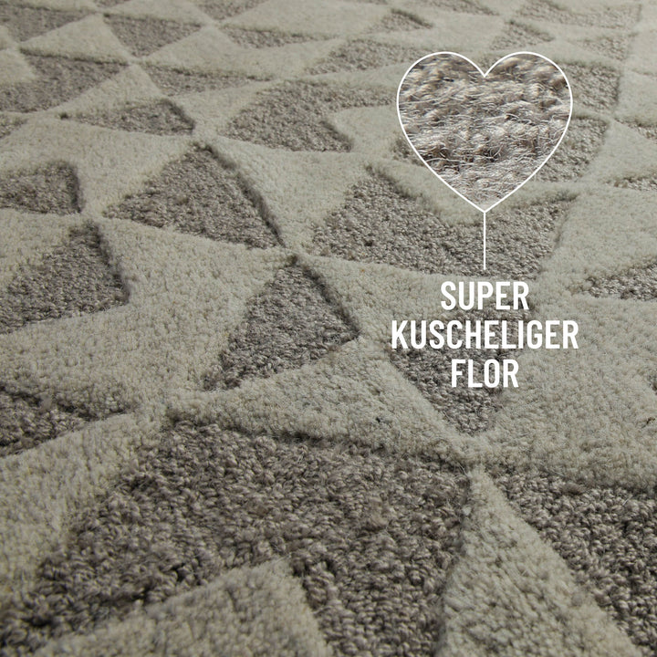 Downtown Teppich taupe Kurzflor rechteckig