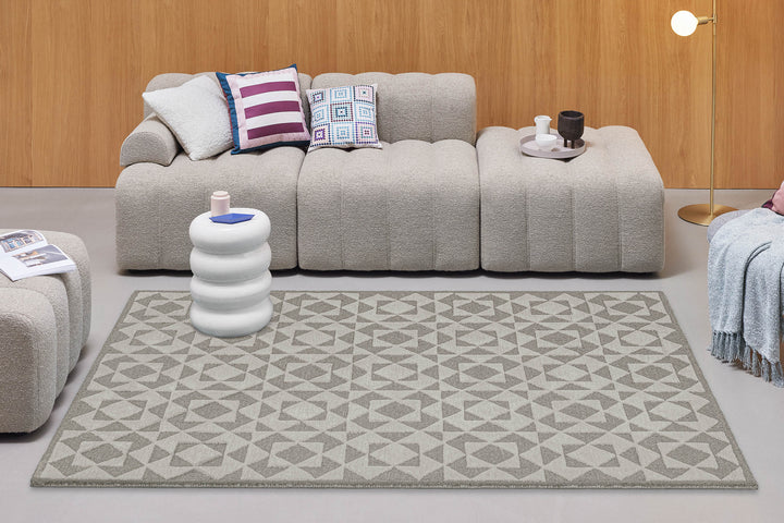 Downtown Teppich taupe Kurzflor rechteckig