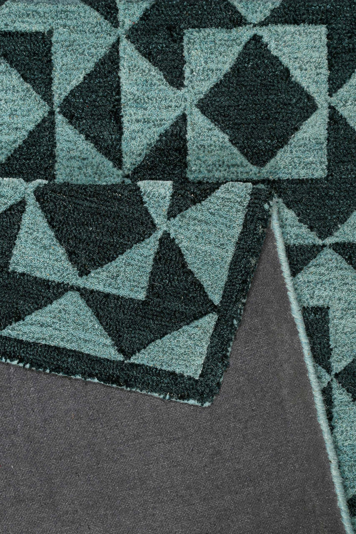 Downtown Teppich grün multi Kurzflor rechteckig