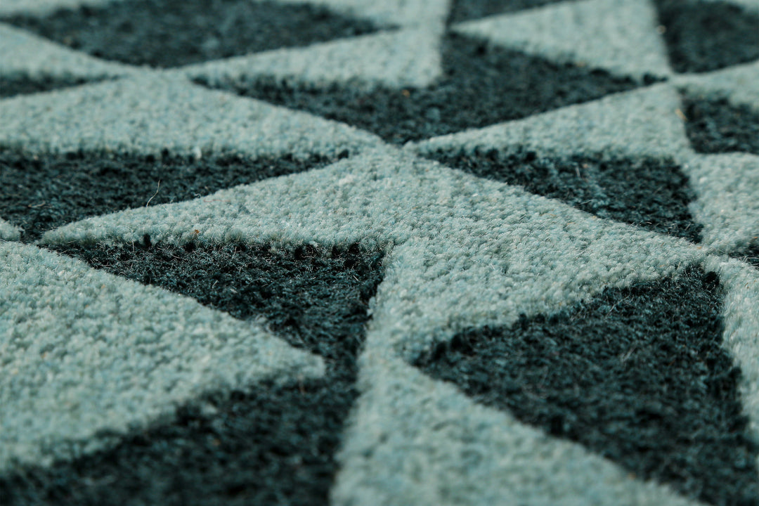 Downtown Teppich grün multi Kurzflor rechteckig