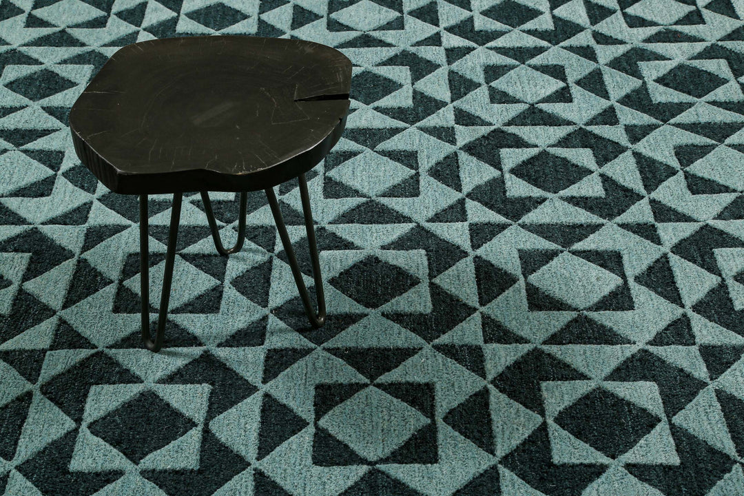 Downtown Teppich grün multi Kurzflor rechteckig