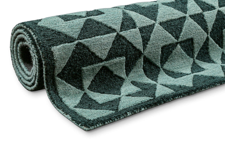 Downtown Teppich grün multi Kurzflor rechteckig