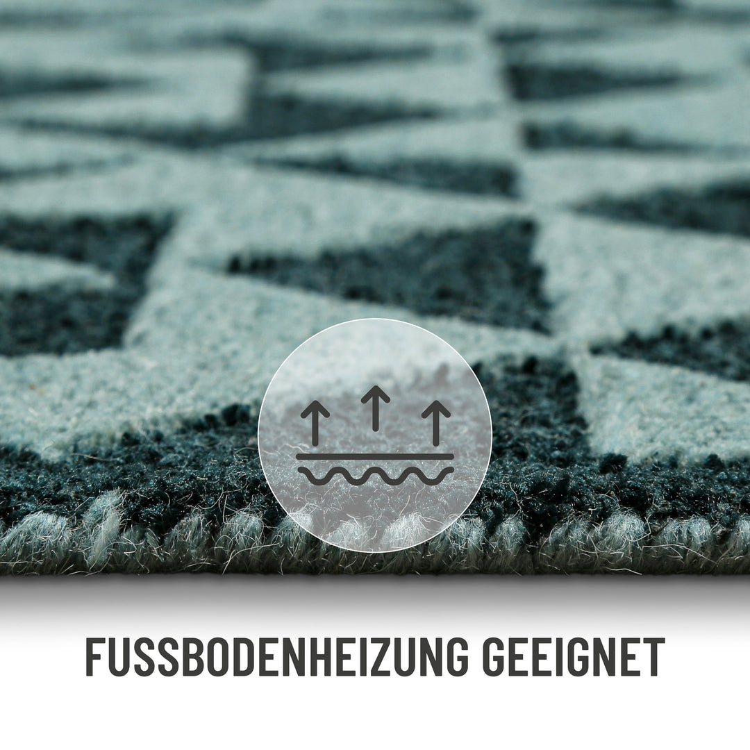 Downtown Teppich grün multi Kurzflor rechteckig