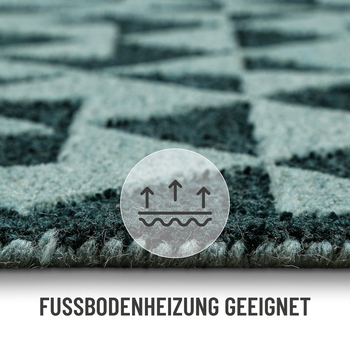 Downtown Teppich grün multi Kurzflor rechteckig