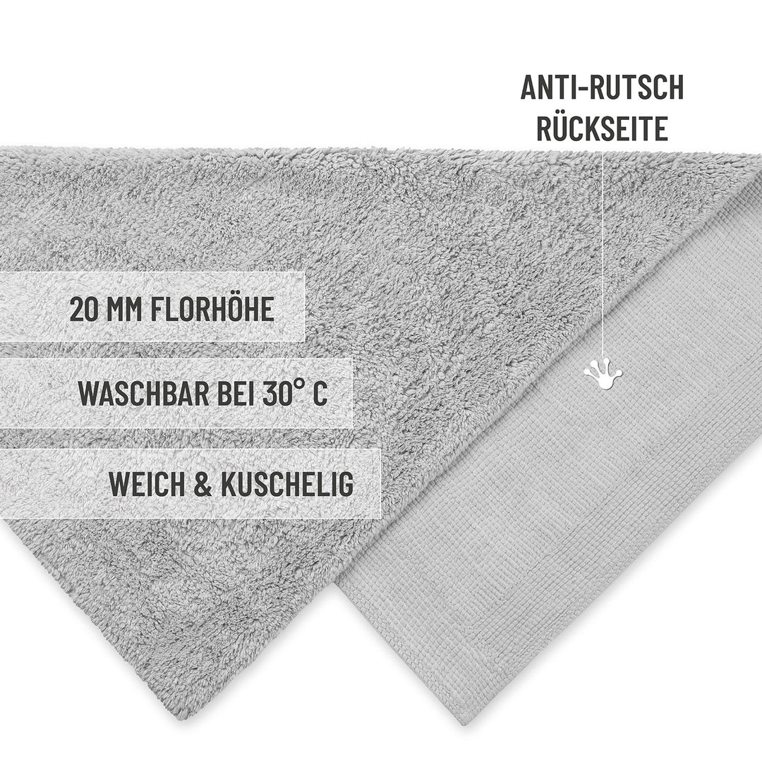 Badteppich Licht Grau "Erik" WECONhome Basics