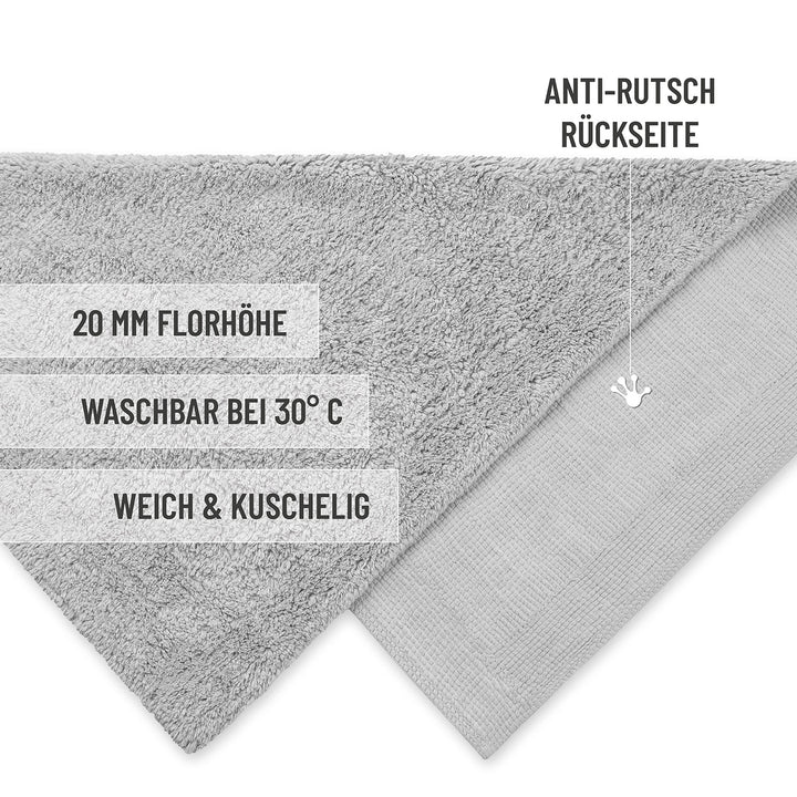 Badteppich Licht Grau "Erik" WECONhome Basics