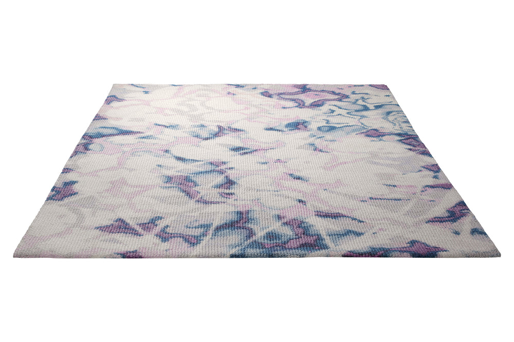 Crystal Flower Teppich weiss Kurzflor rechteckig
