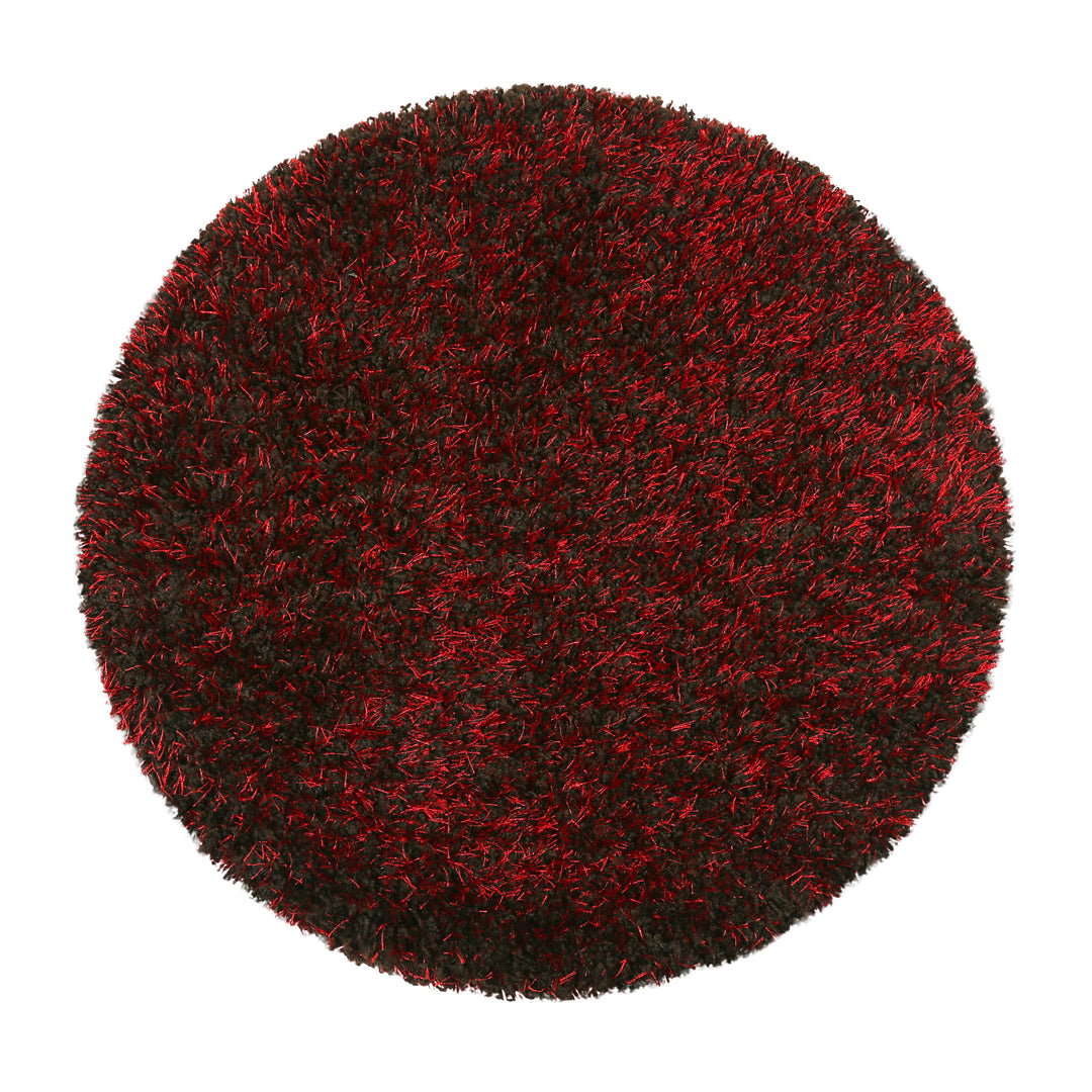 Cosy Glamour 2.0 Teppich rot braun Hochflor rund
