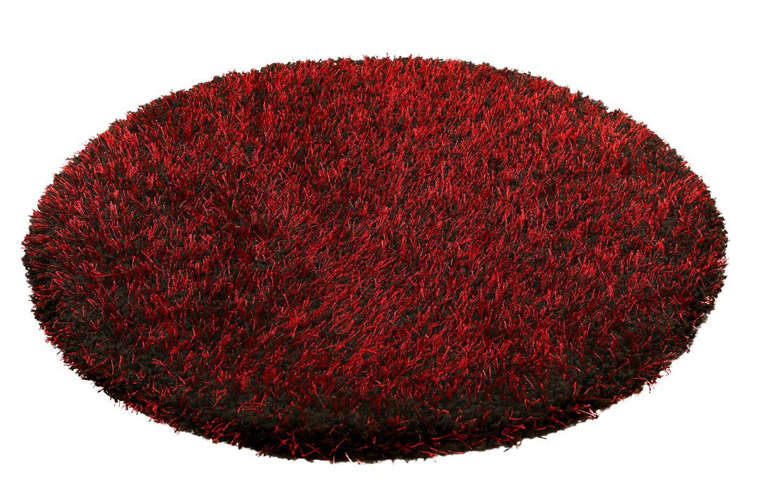 Cosy Glamour 2.0 Teppich rot braun Hochflor rund