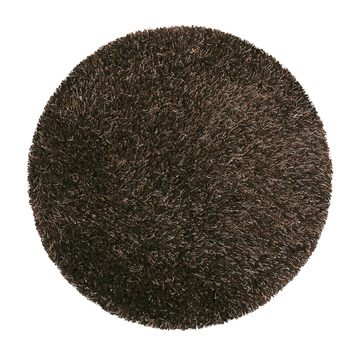 Cosy Glamour 2.0 Teppich braun gold Hochflor rund