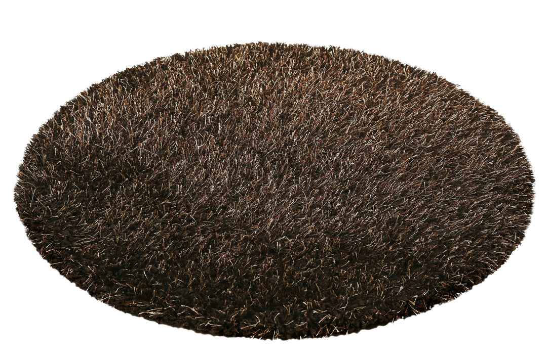 Cosy Glamour 2.0 Teppich braun gold Hochflor rund