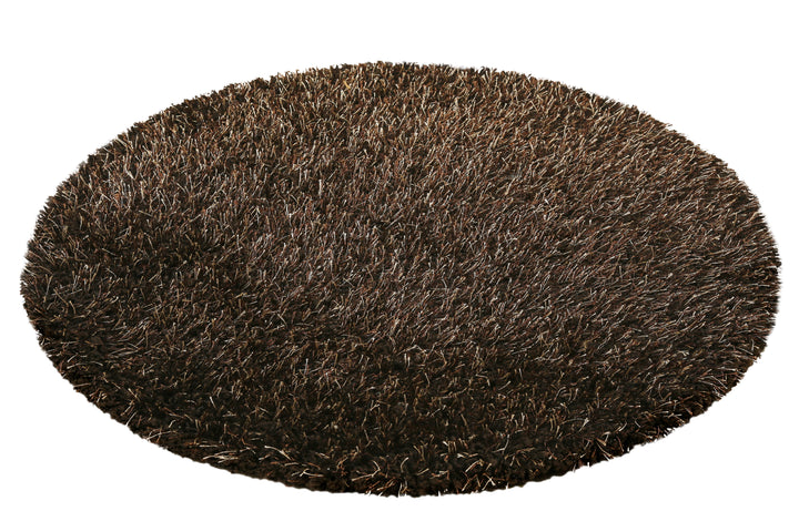 Cosy Glamour 2.0 Teppich braun gold Hochflor rund