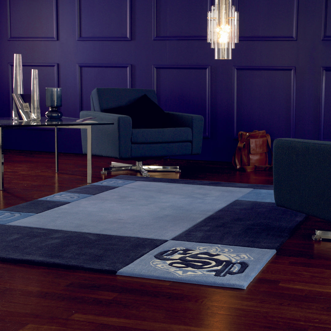 Campus Teppich dunkelblau Kurzflor rechteckig