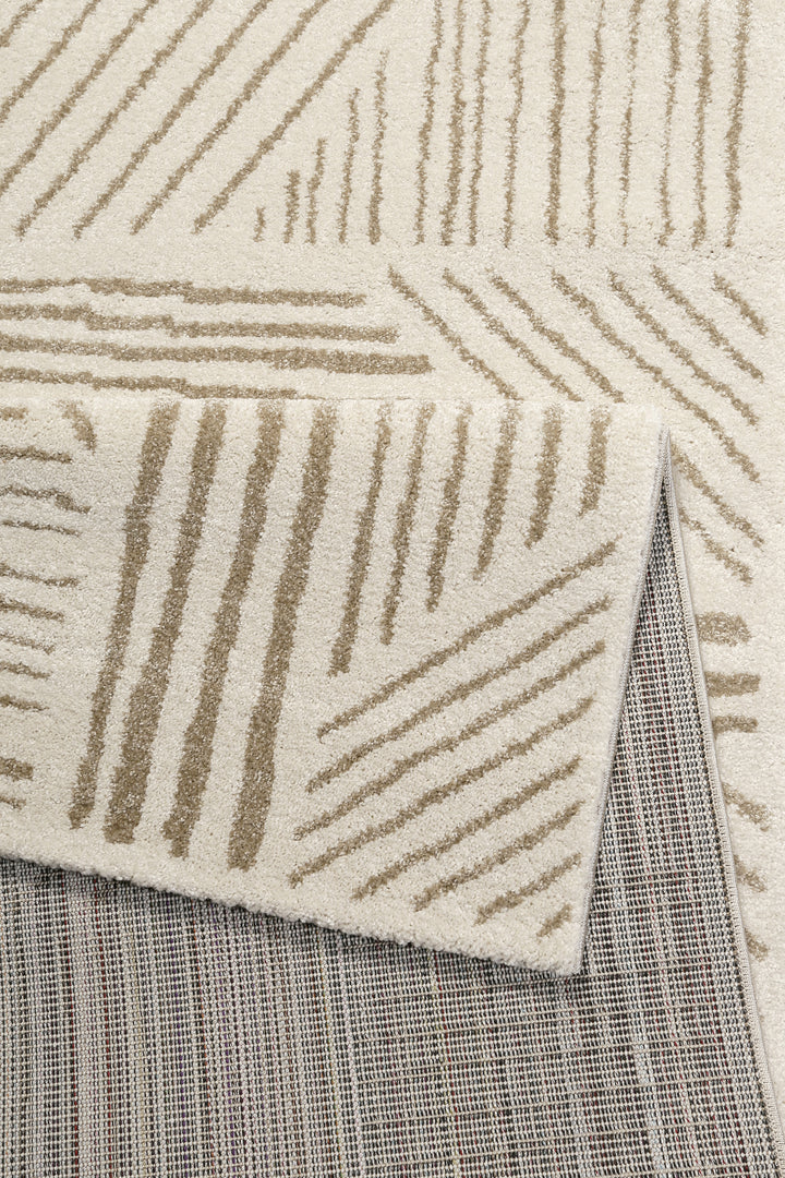 Scribble Teppich beige Kurzflor rechteckig