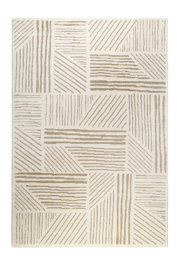Scribble Teppich beige Kurzflor rechteckig