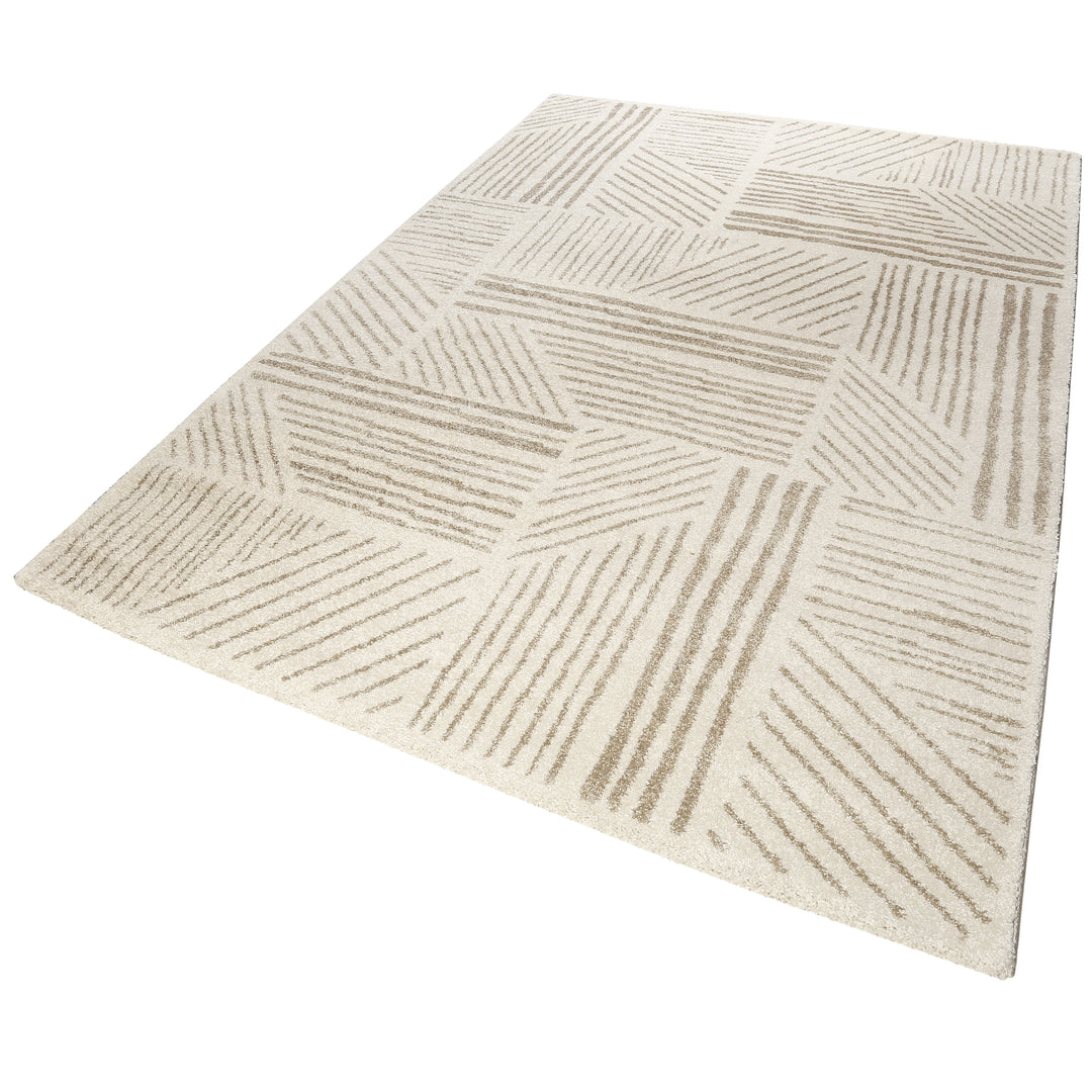 Scribble Teppich beige Kurzflor rechteckig