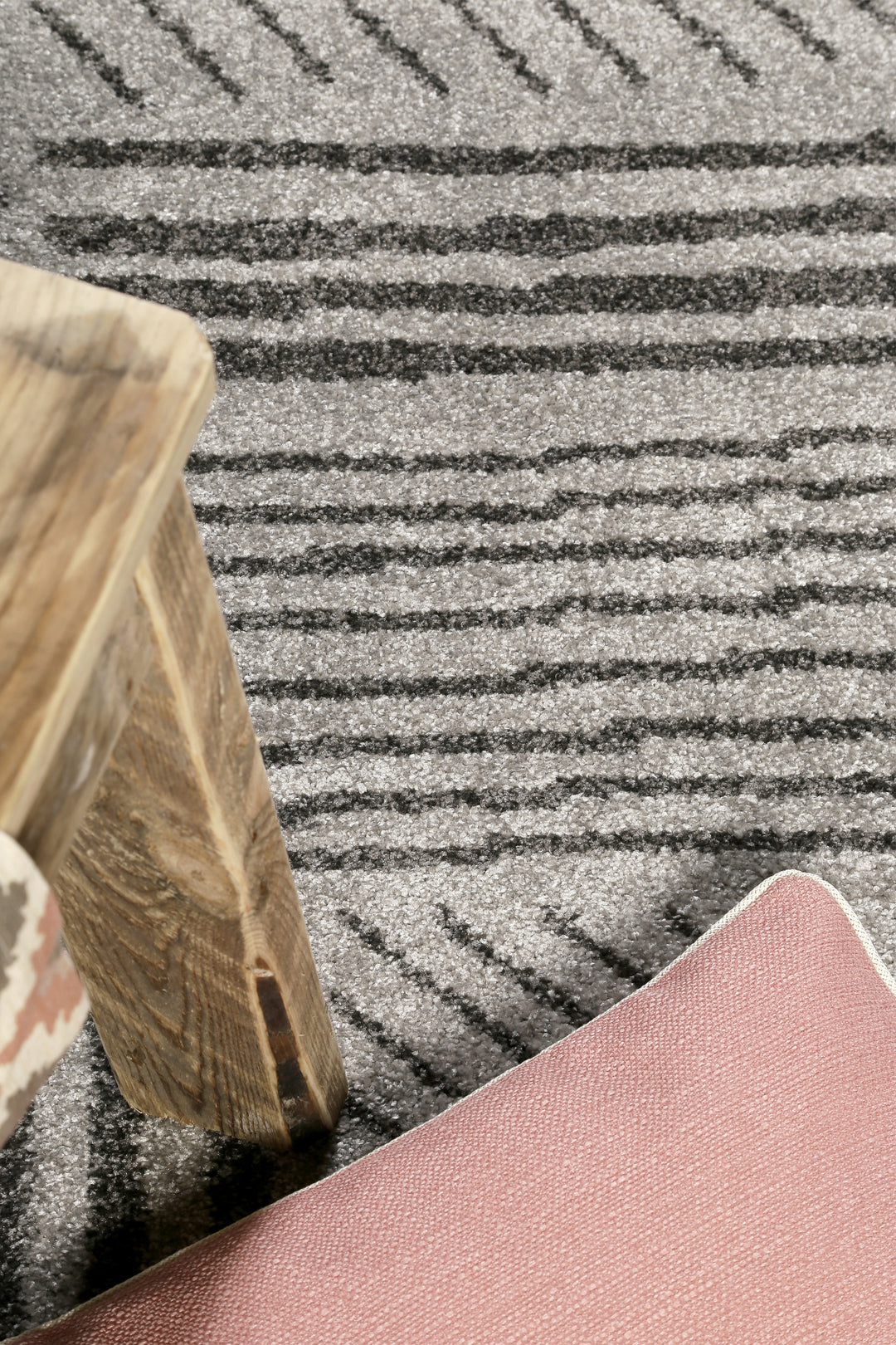 Scribble Teppich grau Kurzflor rechteckig