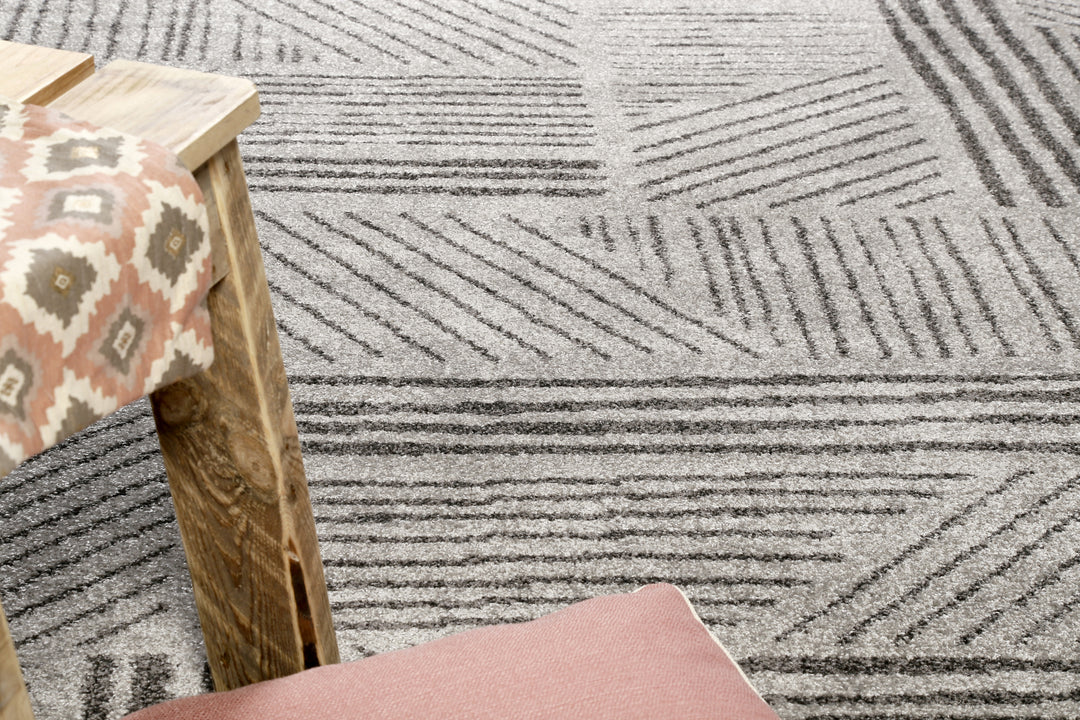 Scribble Teppich grau Kurzflor rechteckig