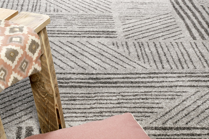 Scribble Teppich grau Kurzflor rechteckig