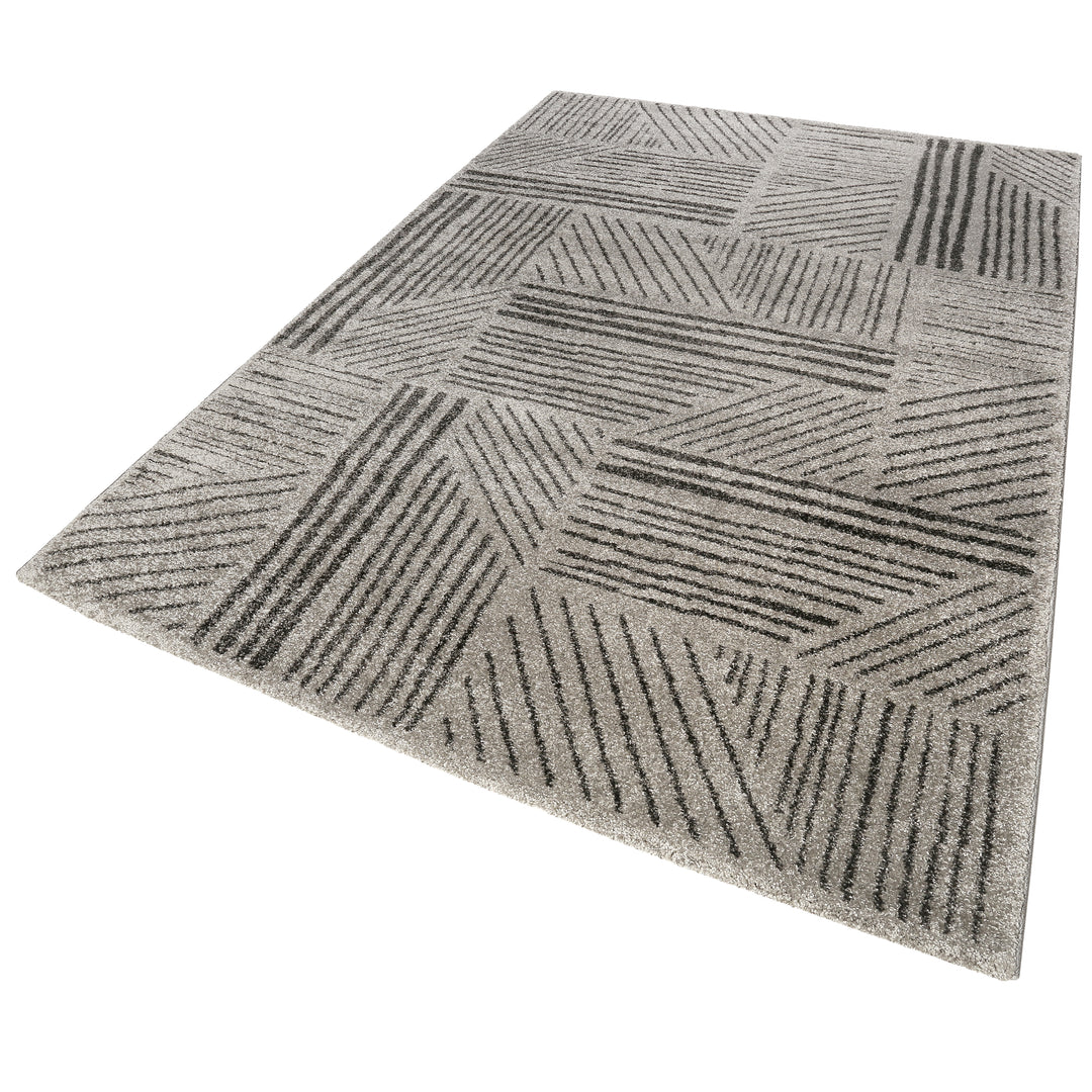 Scribble Teppich grau Kurzflor rechteckig