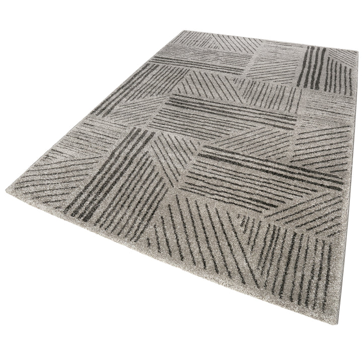 Scribble Teppich grau Kurzflor rechteckig